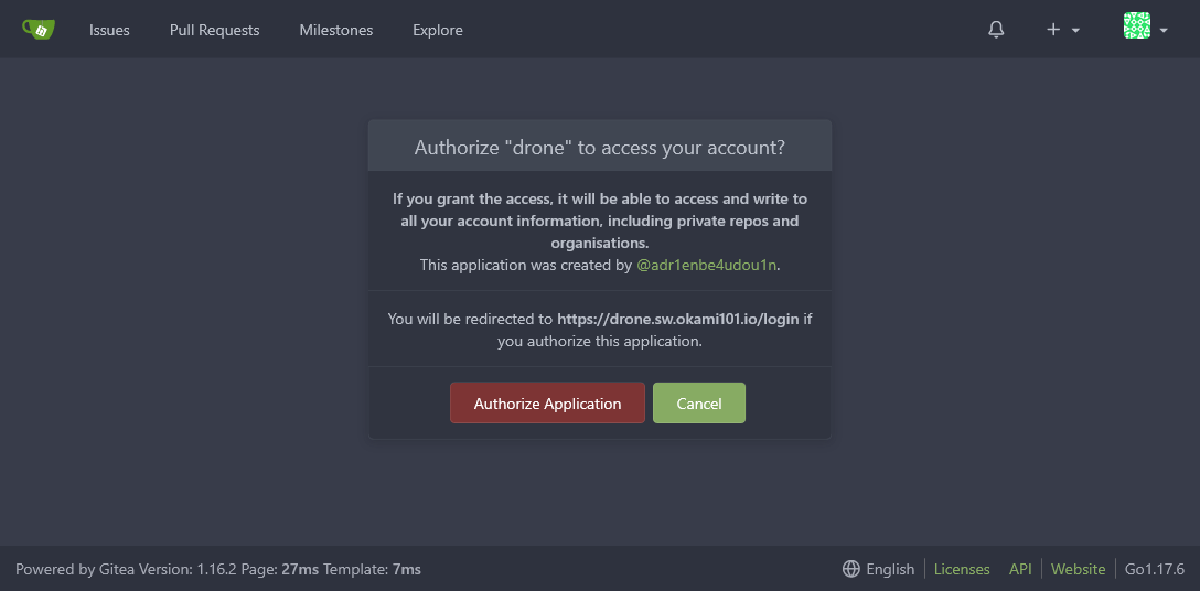 Gitea oauth2