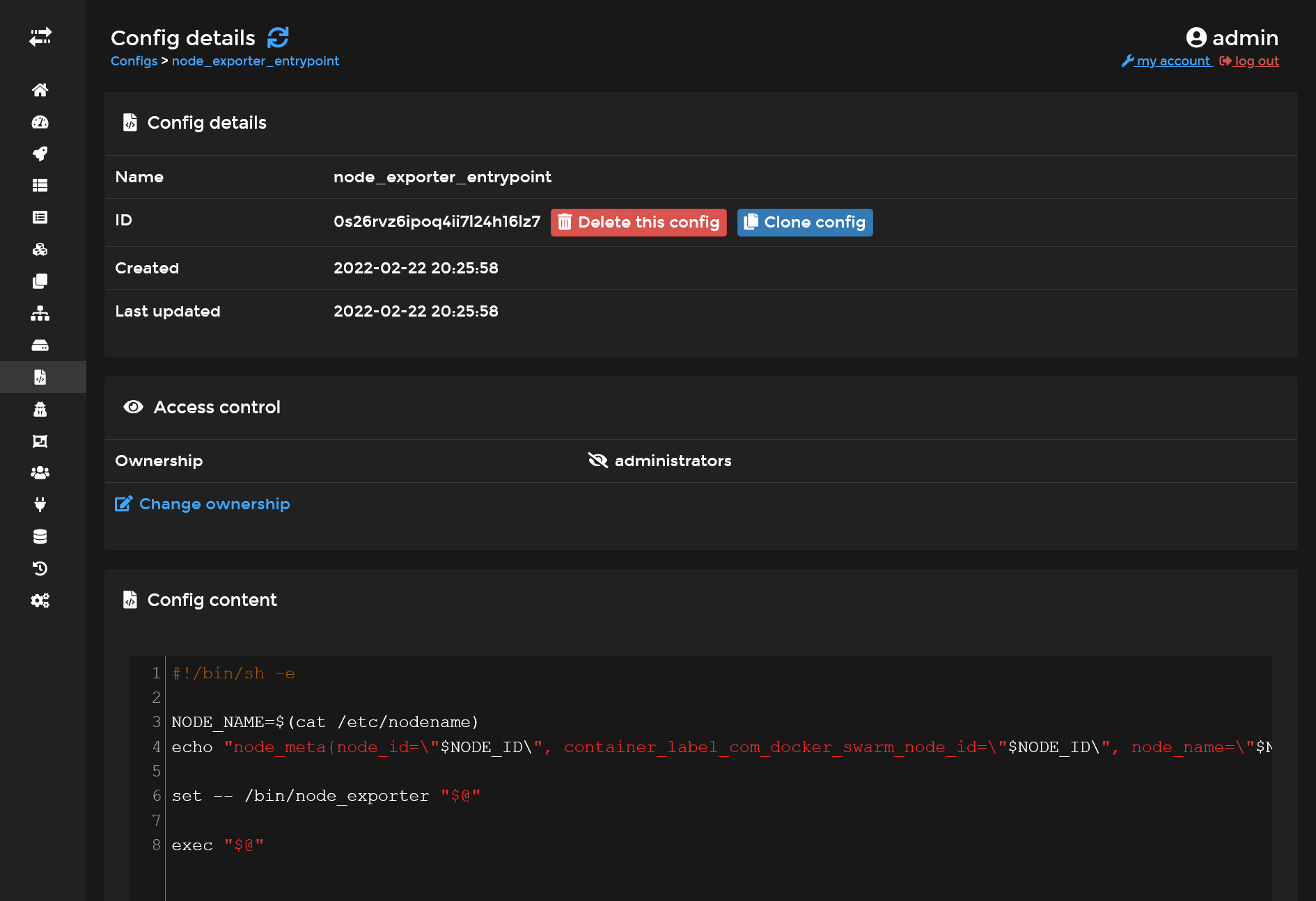 Portainer configs